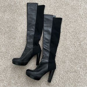 Stuart Weitzman High Heeled Platform Over the Knee 5050 Boots, Sz 7.5